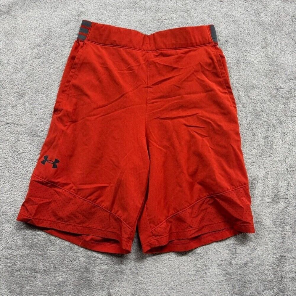 Under Armour Shorts Men Small Red Orange Training Performance Workout Gym